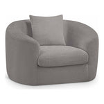 Penelope Chenille Fabric Upholstered Chair in Grey