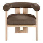 Arienzo Velvet Performance Fabric Upholstered Accent Chair in Brown