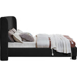 Penny Boucle Fabric Upholstered King Bed in Black