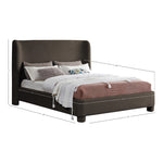 Penny Boucle Fabric Upholstered King Bed in Brown
