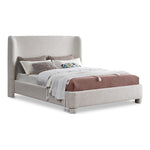 Penny Boucle Fabric Upholstered King Bed in Cream