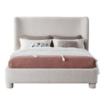 Penny Boucle Fabric Upholstered King Bed in Cream