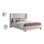 Penny Boucle Fabric Upholstered King Bed in Cream