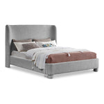 Penny Boucle Fabric Upholstered King Bed in Grey