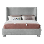 Penny Boucle Fabric Upholstered King Bed in Grey