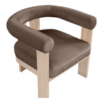 Arienzo Velvet Performance Fabric Upholstered Accent Chair in Brown