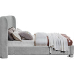 Penny Boucle Fabric Upholstered King Bed in Grey