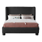 Penny Boucle Fabric Upholstered Queen Bed in Black
