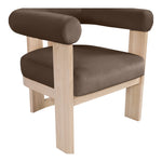 Arienzo Velvet Performance Fabric Upholstered Accent Chair in Brown