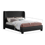 Penny Boucle Fabric Upholstered Queen Bed in Black