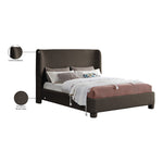 Penny Boucle Fabric Upholstered Queen Bed in Brown