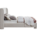 Penny Boucle Fabric Upholstered Queen Bed in Cream