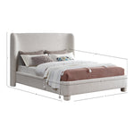 Penny Boucle Fabric Upholstered Queen Bed in Cream