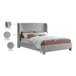 Penny Boucle Fabric Upholstered Queen Bed in Grey