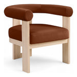 Arienzo Velvet Performance Fabric Upholstered Accent Chair in Cognac