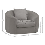 Penelope Chenille Fabric Upholstered Chair in Grey