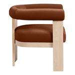Arienzo Velvet Performance Fabric Upholstered Accent Chair in Cognac