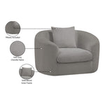 Penelope Chenille Fabric Upholstered Chair in Grey