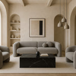 Piazza Marble Finish Concrete Indoor / Outdoor Coffee Table in Black