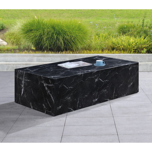 Piazza Marble Finish Concrete Indoor / Outdoor Coffee Table in Black