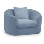 Penelope Chenille Fabric Upholstered Chair in Light Blue