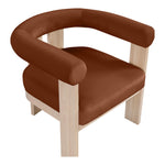Arienzo Velvet Performance Fabric Upholstered Accent Chair in Cognac