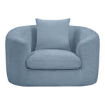 Penelope Chenille Fabric Upholstered Chair in Light Blue