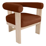 Arienzo Velvet Performance Fabric Upholstered Accent Chair in Cognac
