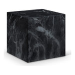 Piazza Marble Finish Concrete Indoor / Outdoor End Table in Black