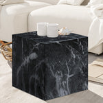 Piazza Marble Finish Concrete Indoor / Outdoor End Table in Black