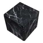 Piazza Marble Finish Concrete Indoor / Outdoor End Table in Black