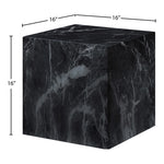Piazza Marble Finish Concrete Indoor / Outdoor End Table in Black