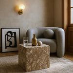 Piazza Marble Finish Concrete Indoor / Outdoor End Table in Brown