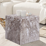 Piazza Marble Finish Concrete Indoor / Outdoor End Table in Brown