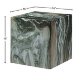 Piazza Marble Finish Concrete Indoor / Outdoor End Table in Green