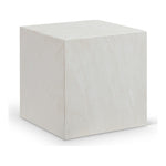 Piazza Marble Finish Concrete Indoor / Outdoor End Table in White