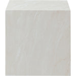 Piazza Marble Finish Concrete Indoor / Outdoor End Table in White