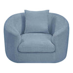 Penelope Chenille Fabric Upholstered Chair in Light Blue