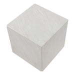 Piazza Marble Finish Concrete Indoor / Outdoor End Table in White