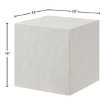 Piazza Marble Finish Concrete Indoor / Outdoor End Table in White
