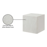 Piazza Marble Finish Concrete Indoor / Outdoor End Table in White