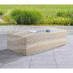 Piazza Travertine Finish Concrete Indoor / Outdoor Coffee Table in Natural
