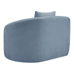 Penelope Chenille Fabric Upholstered Chair in Light Blue