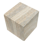 Piazza Travertine Finish Concrete Indoor / Outdoor End Table in Natural