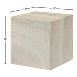 Piazza Travertine Finish Concrete Indoor / Outdoor End Table in Natural