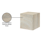 Piazza Travertine Finish Concrete Indoor / Outdoor End Table in Natural