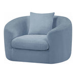 Penelope Chenille Fabric Upholstered Chair in Light Blue