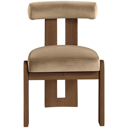 Arienzo Velvet Performance Fabric Upholstered Dining Chair in Beige
