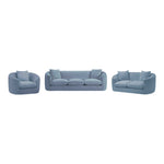 Penelope Chenille Fabric Upholstered Chair in Light Blue
