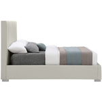 Pierce Linen Textured Fabric Upholstered King Bed in Beige